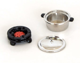 Miniature pan set Dollhouse kitchen