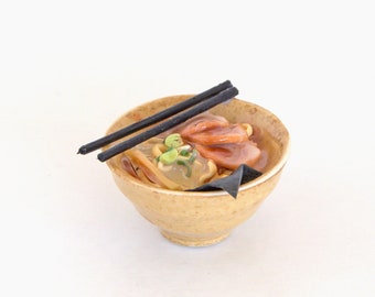 Sopa de fideos en miniatura Miniaturas para casas de muñecas
