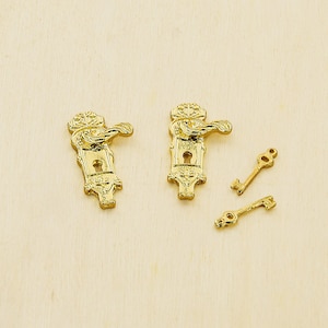 2 Dollhouse door handles Realistic miniatures