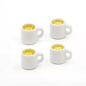 4 Miniaturowa herbata cytrynowa Domek dla lalek ceramiczny