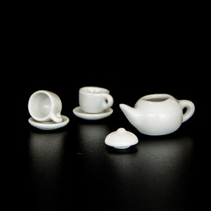 Miniature tea set Tiny pottery Ceramic miniatures