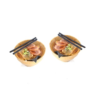2 Miniature noodles soup Dollhouse miniatures