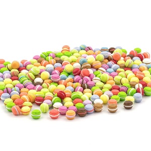 Miniature Macaron food cabochons Polymer clay charms