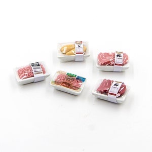5er Pack Miniatur-Fleisch Puppenhaus Essen