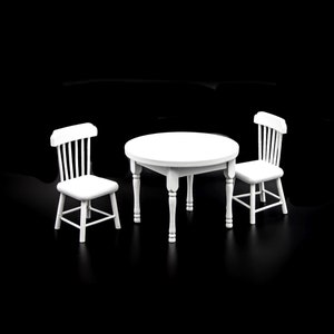 Dollhouse kitchen table and chairs Miniatures furniture