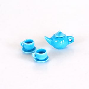 Miniature tea set Tiny pottery Ceramic miniatures