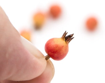 5 Miniature pomegranate Dollhouse miniatures food Tabletop miniatures