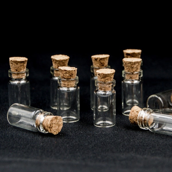 Miniature Glass Bottles With Corks Etsy