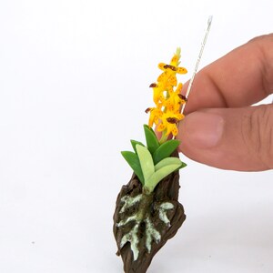 Miniature orchid Dollhouse flowers Fairy garden miniatures