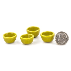 4 ceramic miniature bowls Tiny kitchen