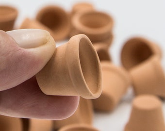 25 Miniatur-Pflanztöpfe aus Terrakotta