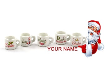 Miniature personalized Christmas mug
