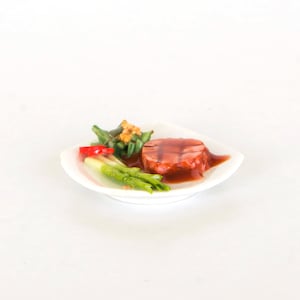 Miniature pork steak Dollhouse miniatures food Tiny food