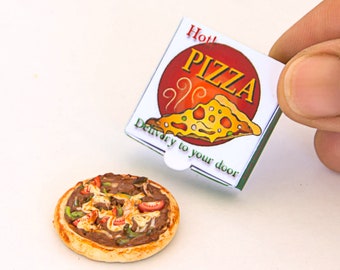 3 cm. diameter 10 pieces Dollhouse miniature Hawaiian Pizza 