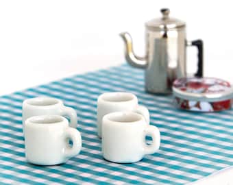 4 Miniature mug Dollhouse tableware