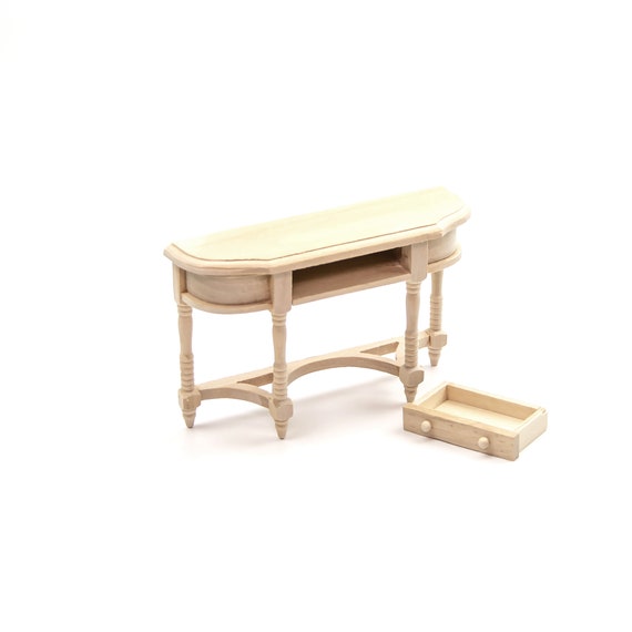 Casa de muñecas muebles miniatura de accesorios 1:12 escala de madera sin pintar mesa auxiliar 