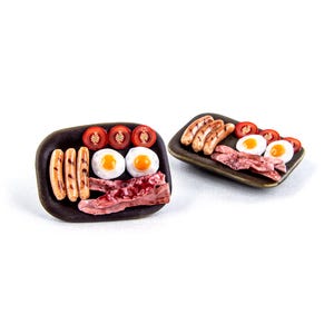2 Miniature breakfast Dollhouse miniatures food Tiny food