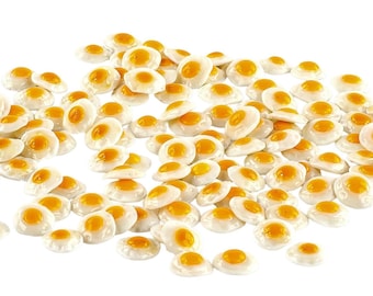 50 Miniature fried eggs Dollhouse food