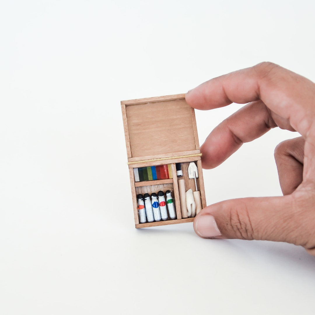 Miniature Artist Paint Set Dollhouse Miniatures Props Replica 