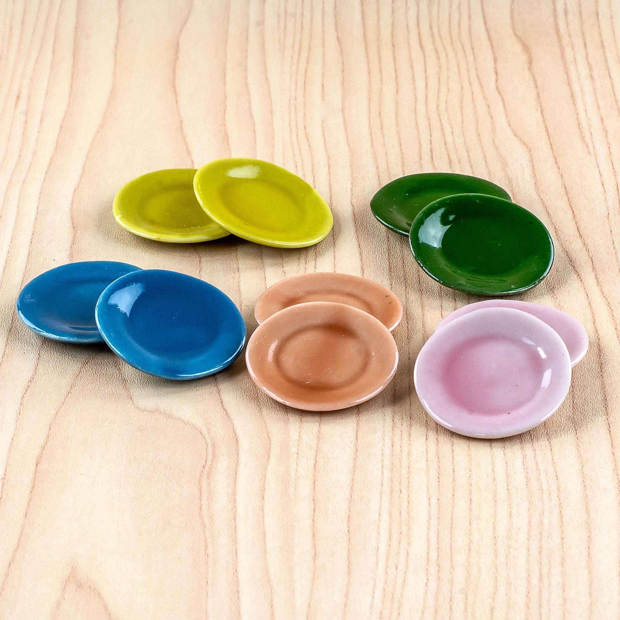 10 Miniature Stoneware Plates Dollhouse Dinnerware - Etsy
