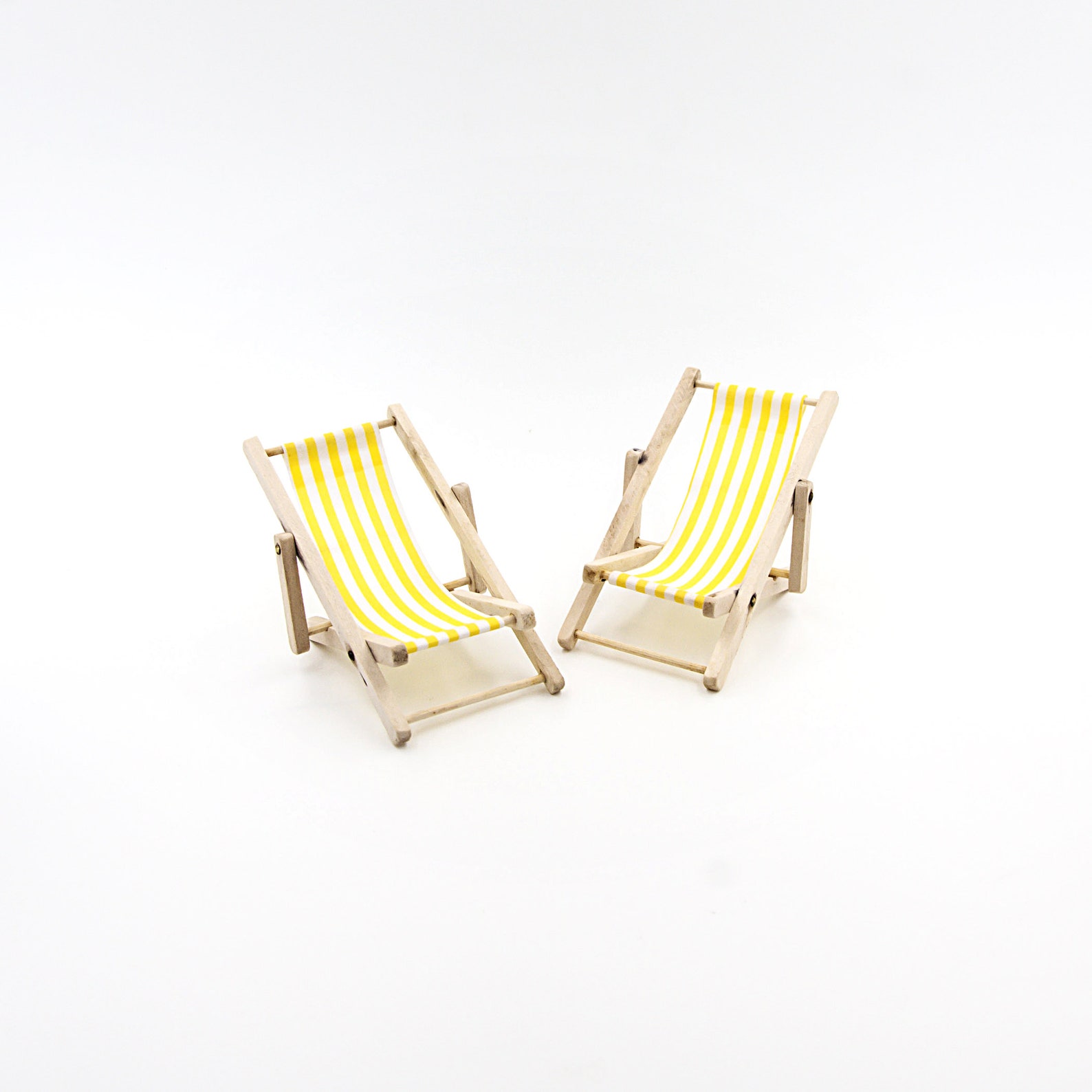 2 Miniature beach chairs Dollhouse furniture Etsy