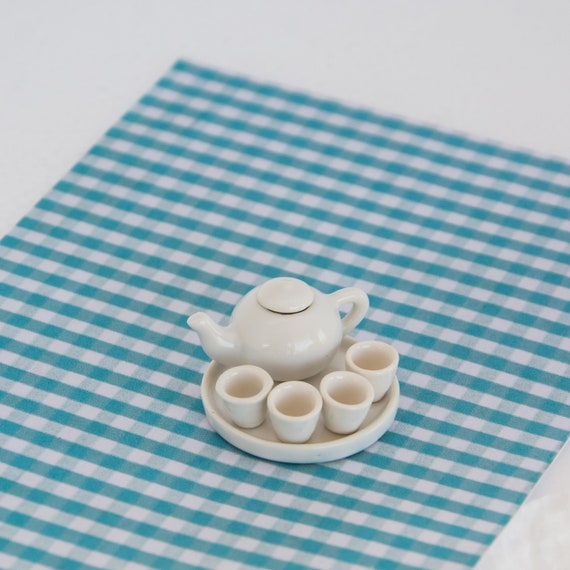 Miniature tea set Tiny pottery Ceramic miniatures