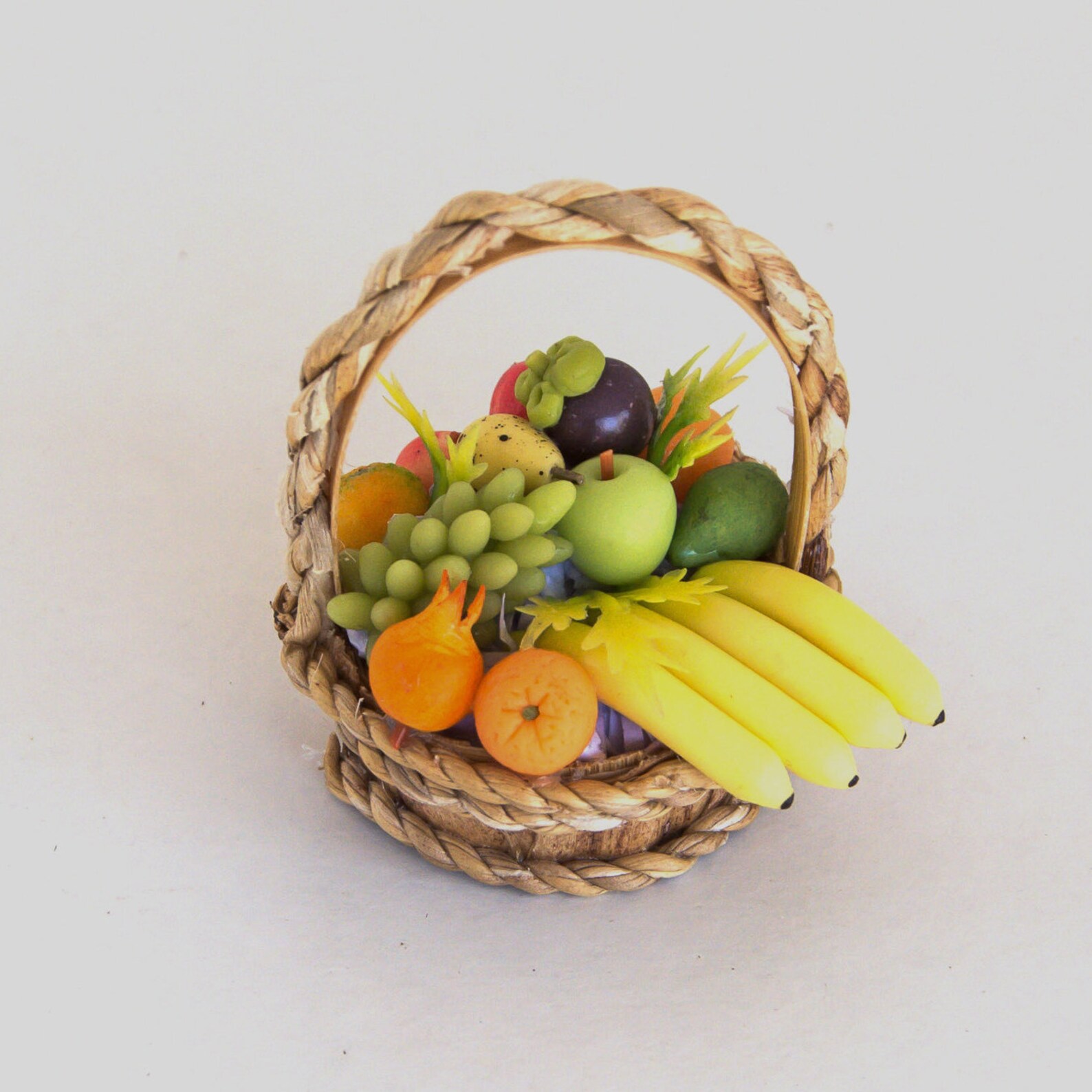 Miniature Fruit Basket Dollhouse Miniatures Food Tabletop Etsy