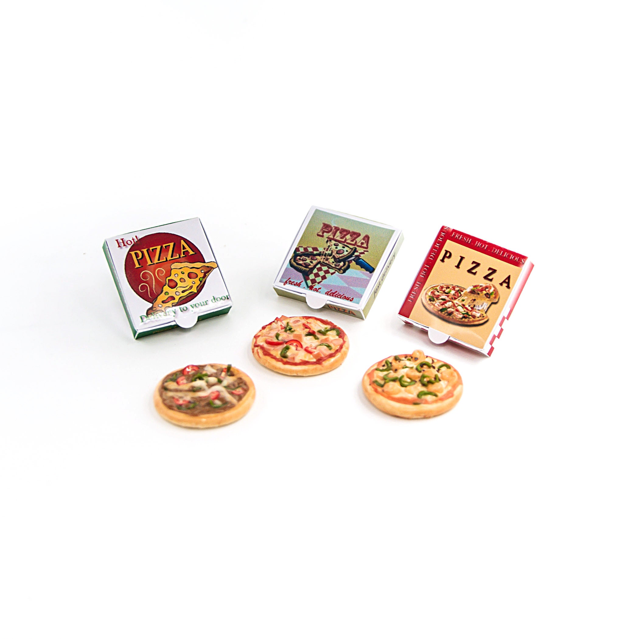 Miniature Pizza Set 3 Piece Dollhouse Food - Etsy