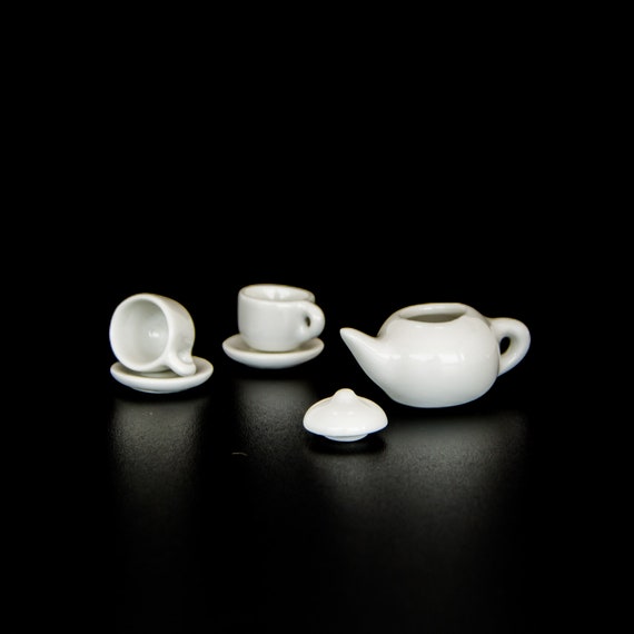 Miniature tea set Tiny pottery Ceramic miniatures