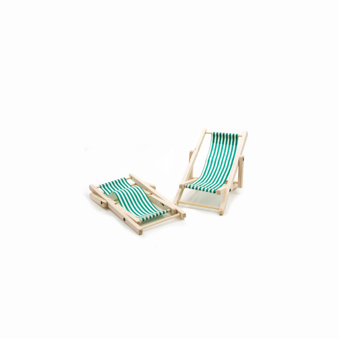 2 Miniature beach chairs Dollhouse furniture Etsy