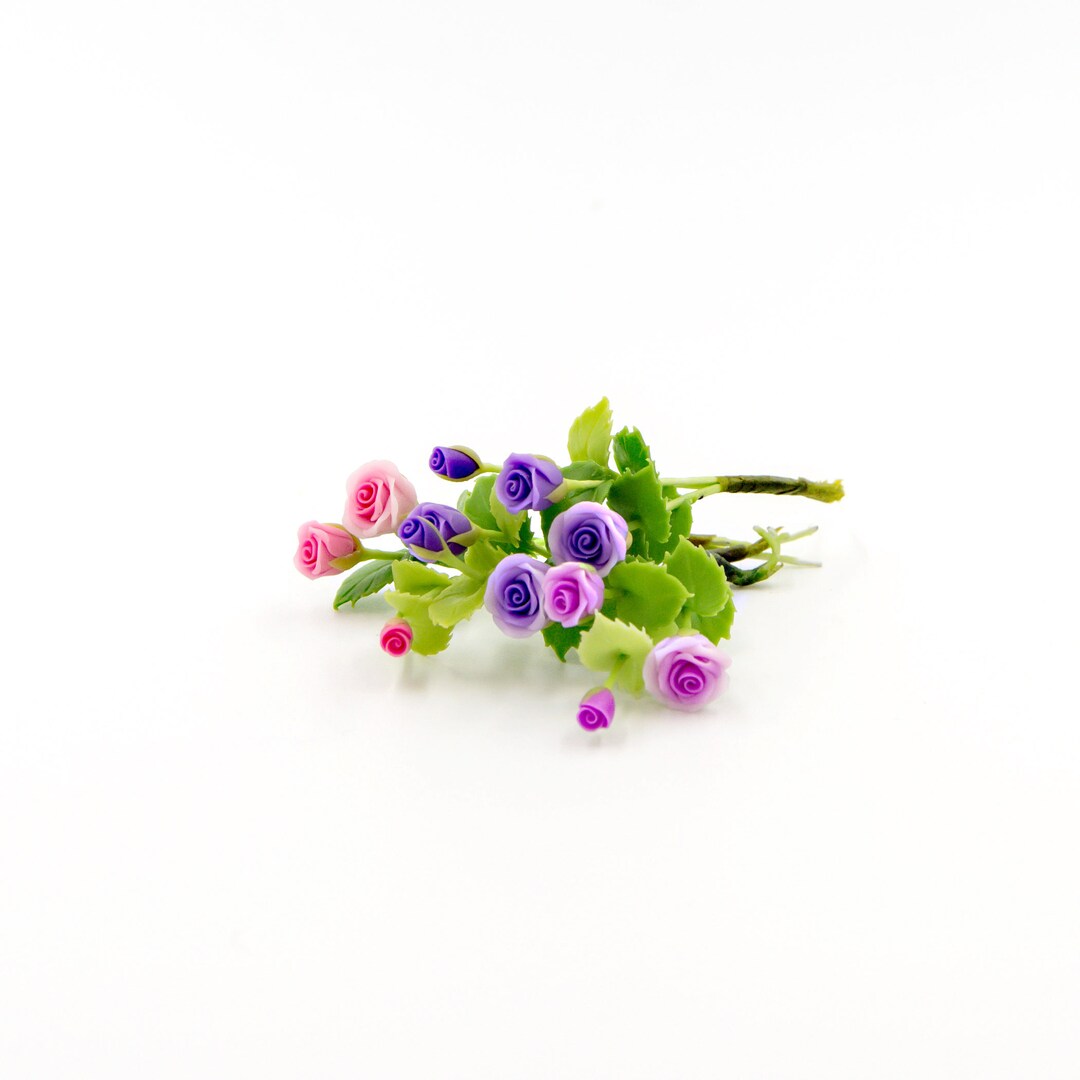 3 Miniature Roses Small Artificial Flowers Etsy