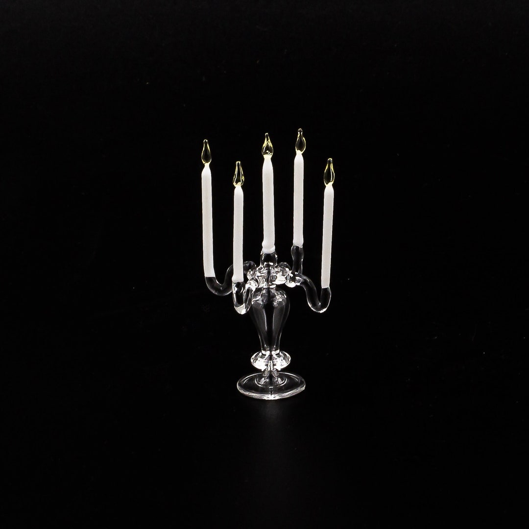 Miniature Glass Candelabra Handmade Glass Art Etsy
