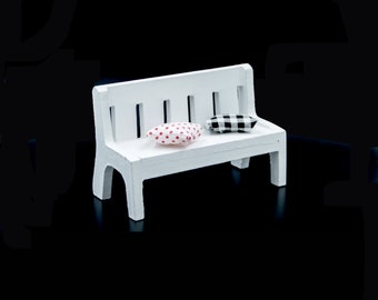 Banco de jardín en miniatura Muebles en miniatura para casas de muñecas