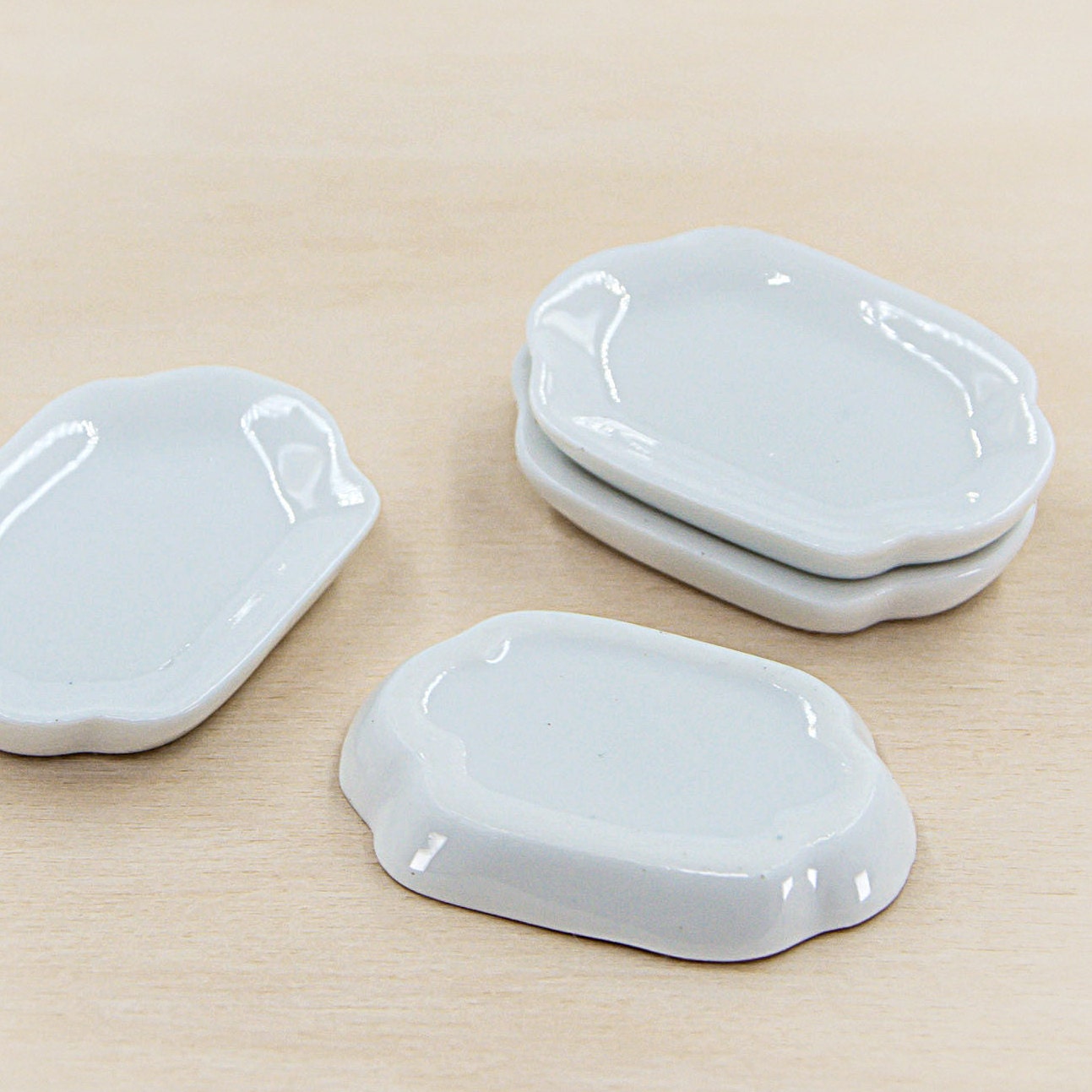 4 Miniature rectangle plates Ceramic dinnerware Etsy