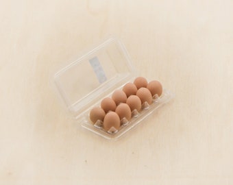 1:12 Dollhouse Mini Eierkarton mit 16 Stücke Eiern Puppenstuben 