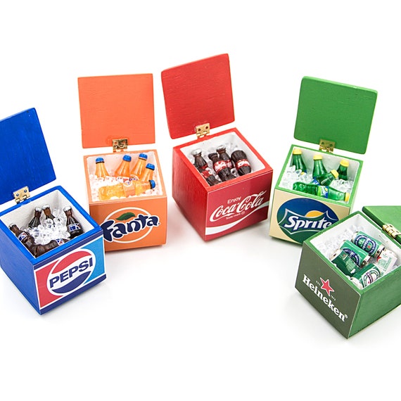 Handmade Miniature Sprite Cooler: Dollhouse Ice Box Prop - Etsy
