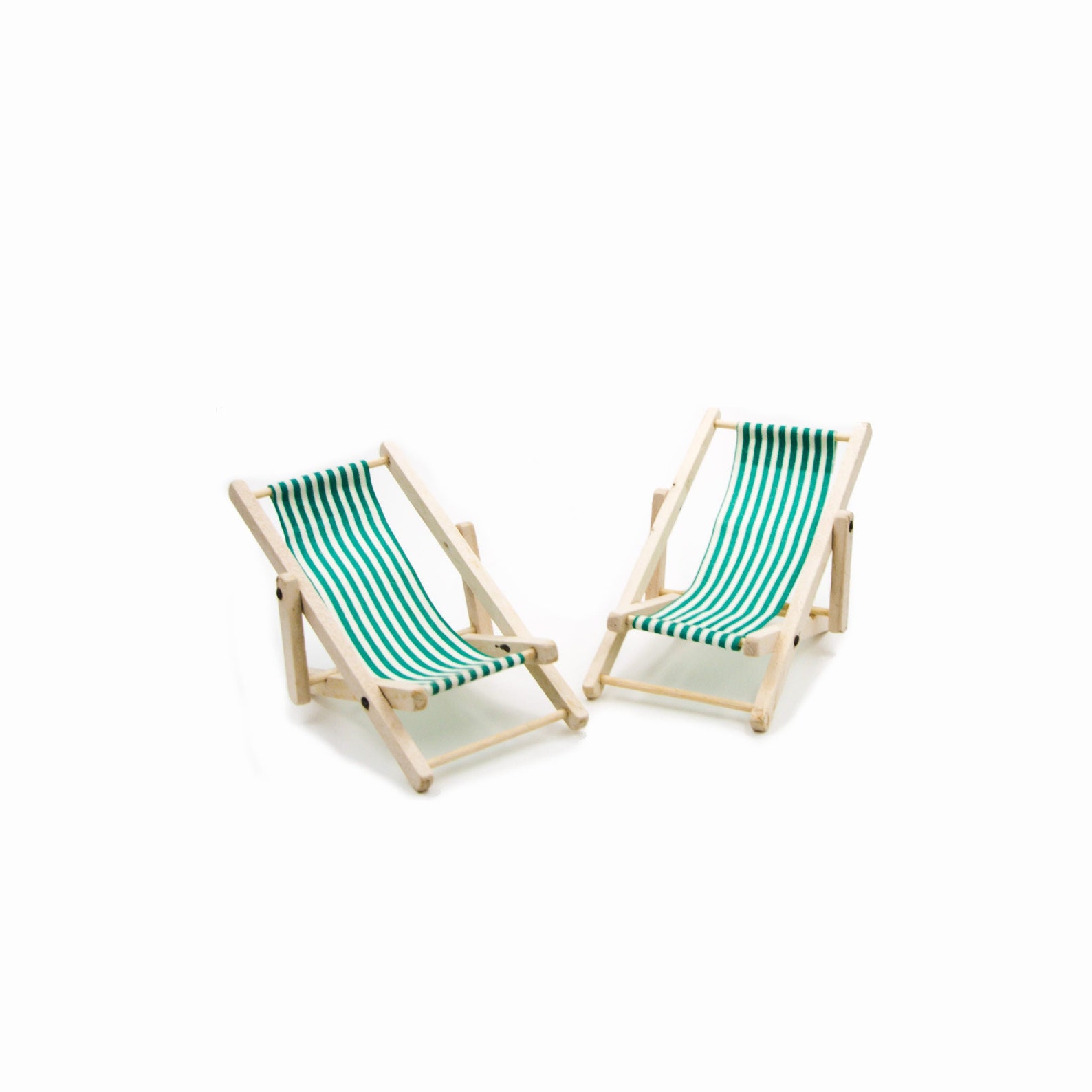 2 Miniature beach chairs Dollhouse furniture Etsy