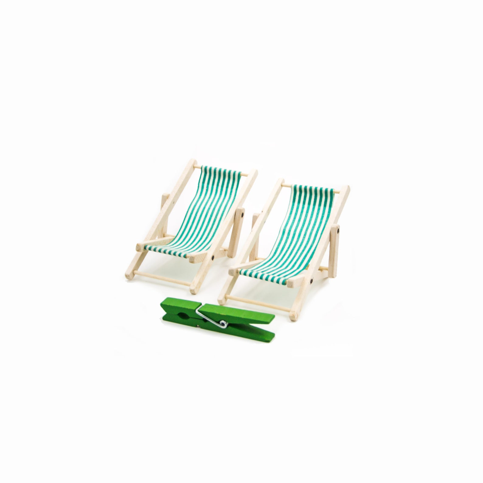 2 Miniature beach chairs Dollhouse furniture Etsy