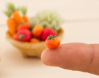 5 Miniature tomato Dollhouse miniatures food Fairy garden