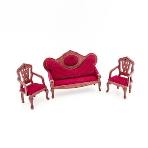 Miniature sofa set Antique dollhouse