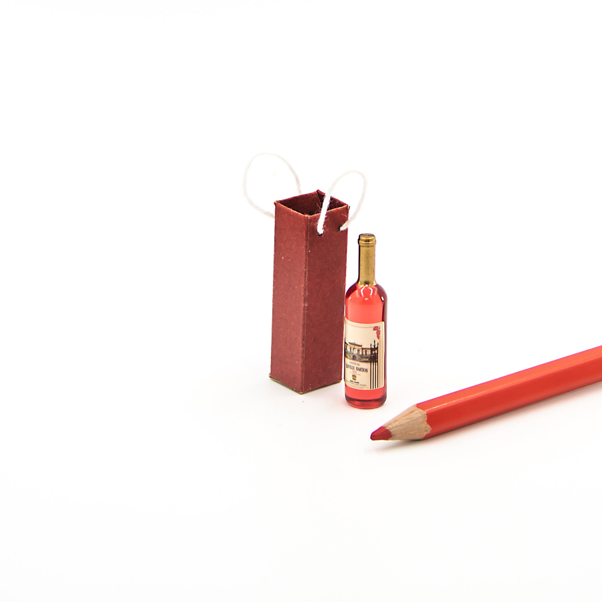 Miniature wine bottle in gift bag Tabletop miniatures Etsy