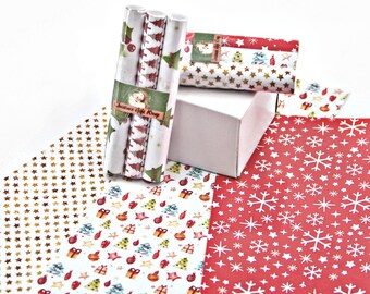 Papel de regalo navideño a escala 1:12 Miniaturas de casas de muñecas