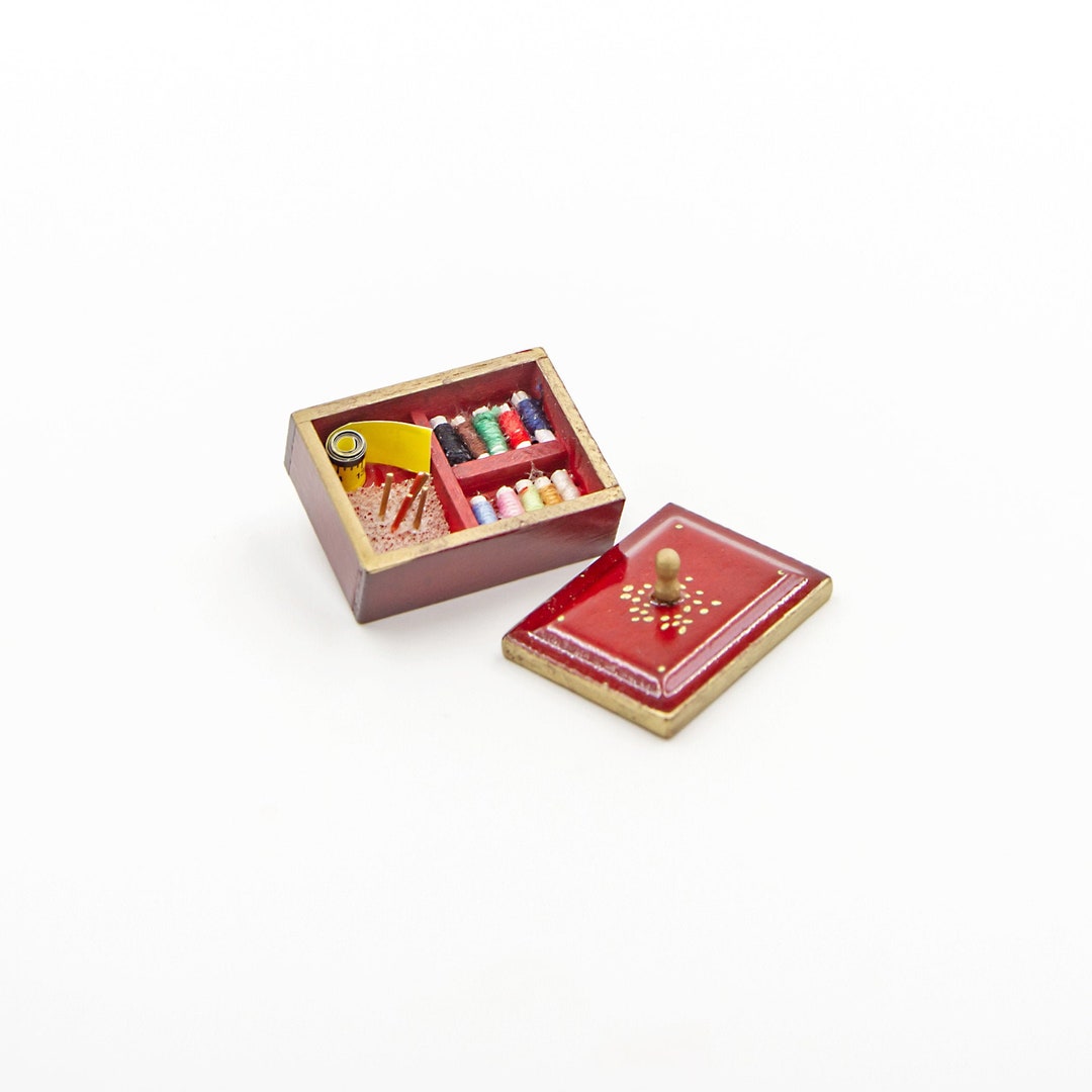 Miniature Wooden Knitting Box Props Replica Etsy
