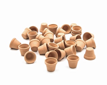 10 Miniatur-Pflanztöpfe aus Terrakotta