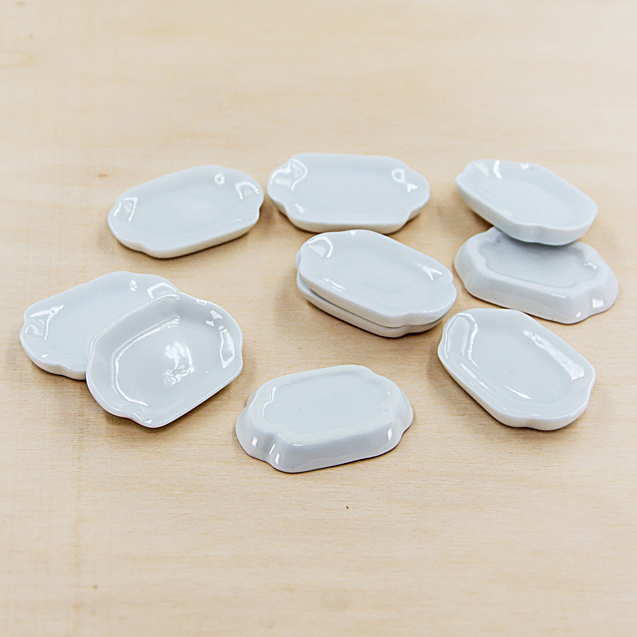10 Miniature rectangle plates Ceramic dinnerware Etsy