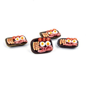 4 Miniature breakfast Dollhouse miniatures food Tiny food