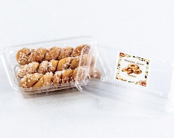 Miniature pastry in a transparent container, Tiny food