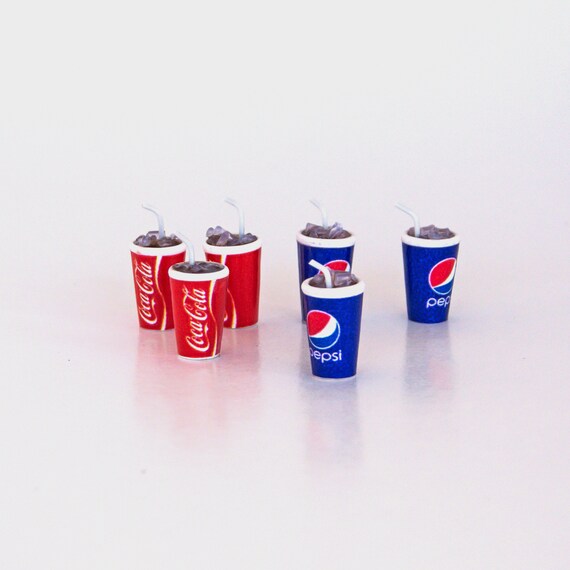 Miniature Coke Pepsi cups Dollhouse accessories Coca Cola | Etsy