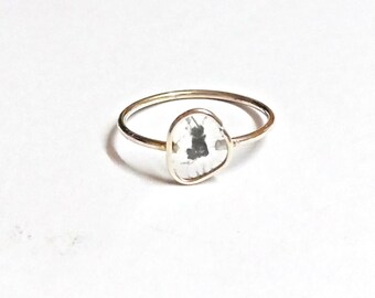 Natural Rose Cut Polki Pave Diamond Band Ring 925 Sterling Silver Victorian J13