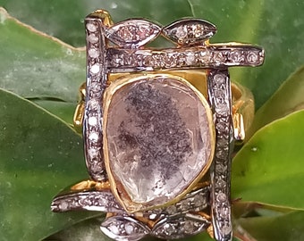 Swan Ring Silver Duck Ring Jewelry Sterling Silver Jewelry Polki Diamond Ring Gemstone Ring Jewelry Gift For Her Pave Diamond Ring